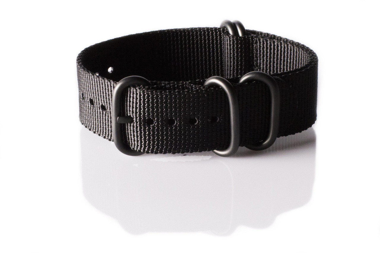 PVD Z Strap 5-Ring Black Nylon Watch Strap – Stealth