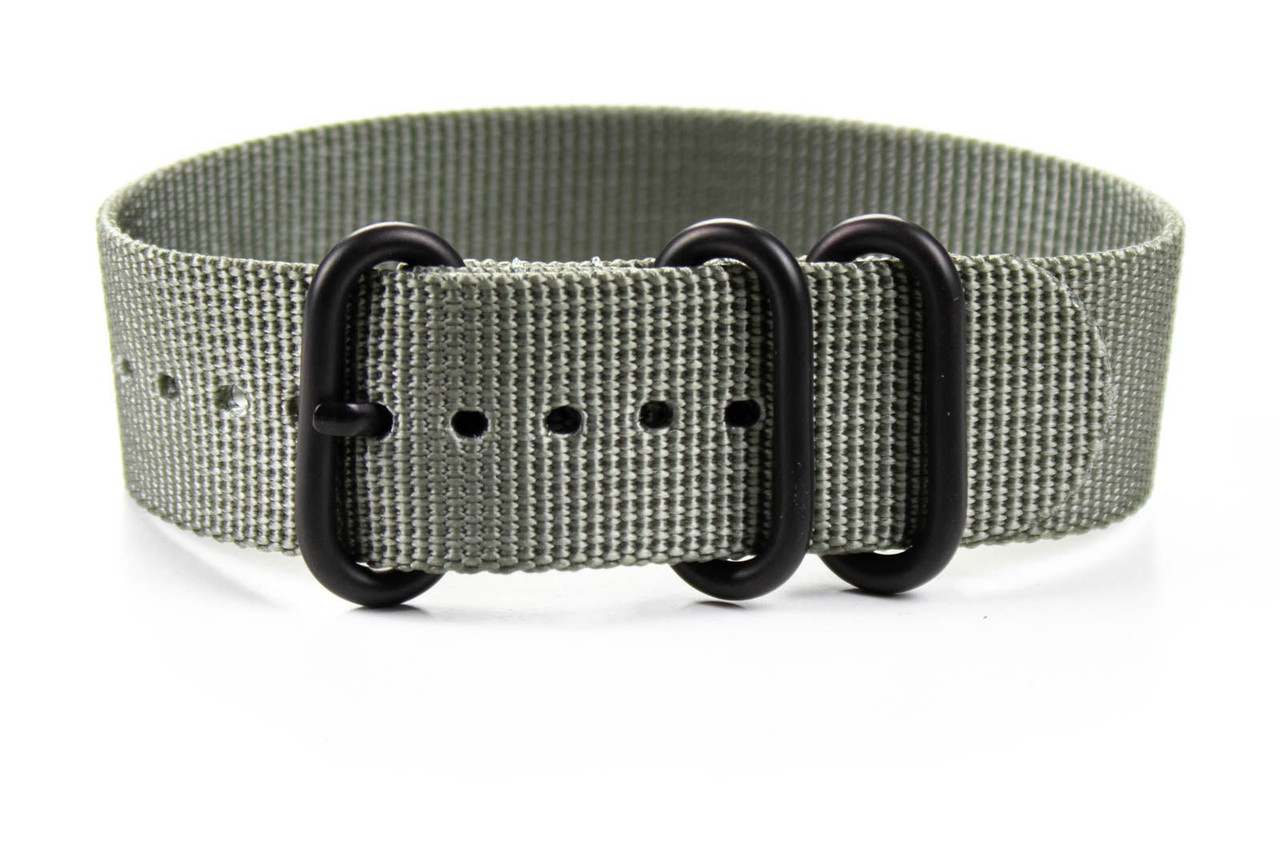 PVD Z Strap Silver Green Nylon Watch Strap – Tough