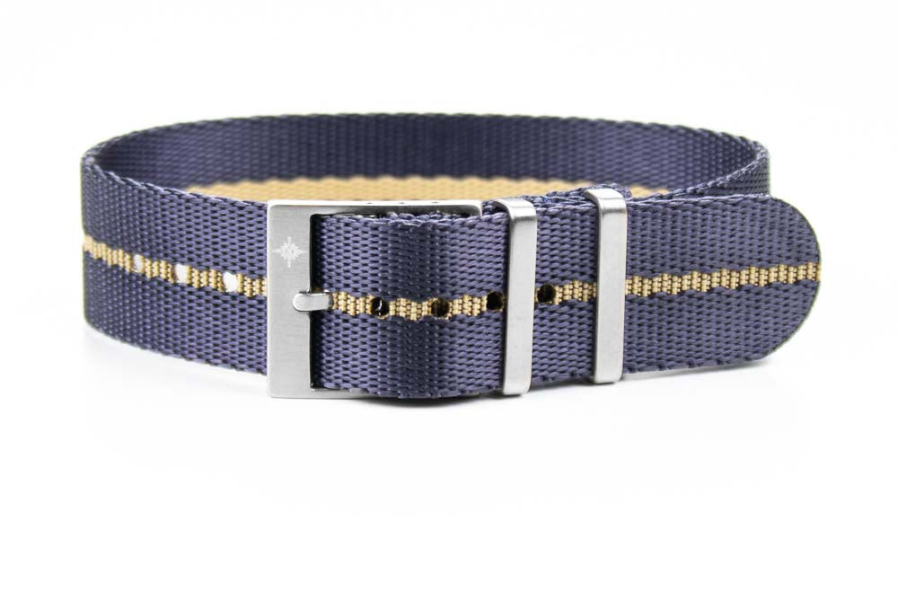 Adjustable Midnight Beige Nylon Watch Strap – Single Pass