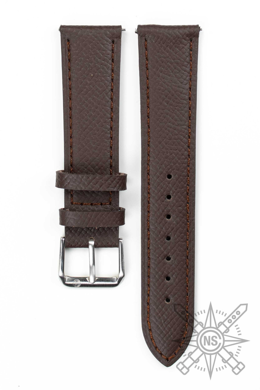 Dark Brown Leather Watch Band – Classic Grained Strap