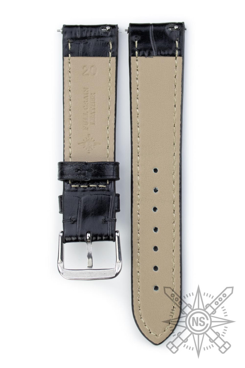 Classic Black Alligator Watch Strap – Timeless Luxury