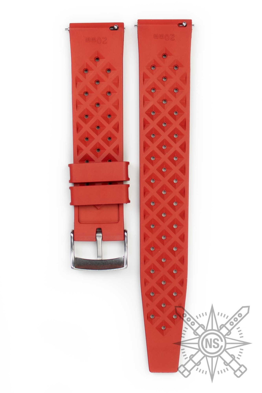Red Tropical Style Watch Strap – Bold & Durable Strap