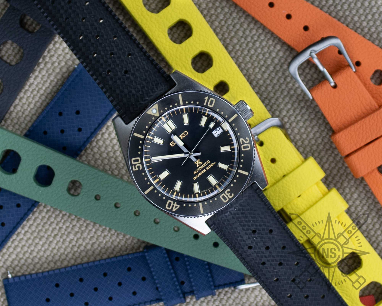 Black Tropical Style Watch Strap – Timeless & Rugged