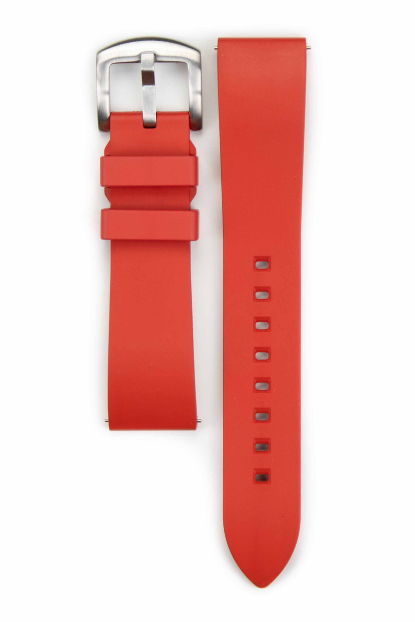 ウォーレンラブバンド　赤 Classic Red Rubber Watch Strap – Sporty & Strong