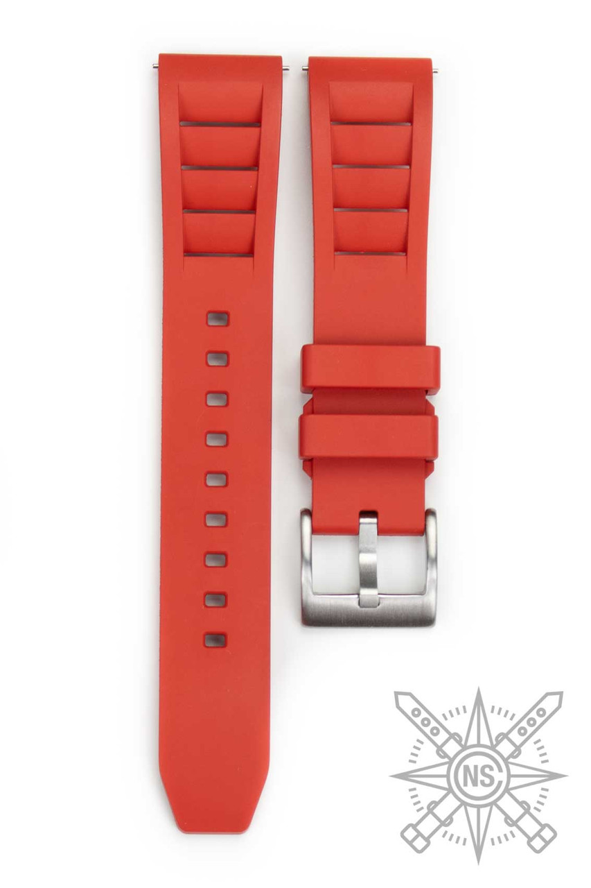 Red Racing Rubber Watch Strap – Bold Sporty Design