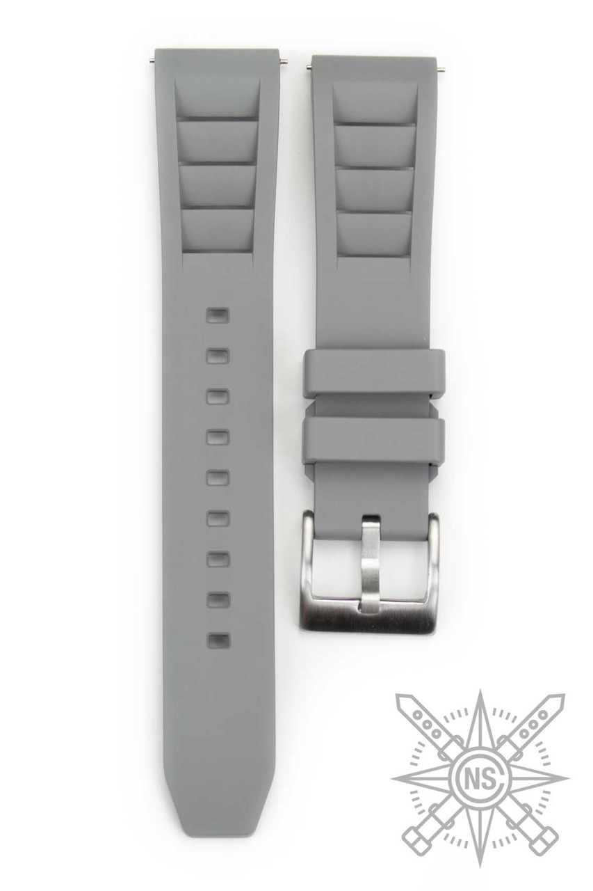 Gray Racing Rubber Watch Strap – Sleek & Durable Strap