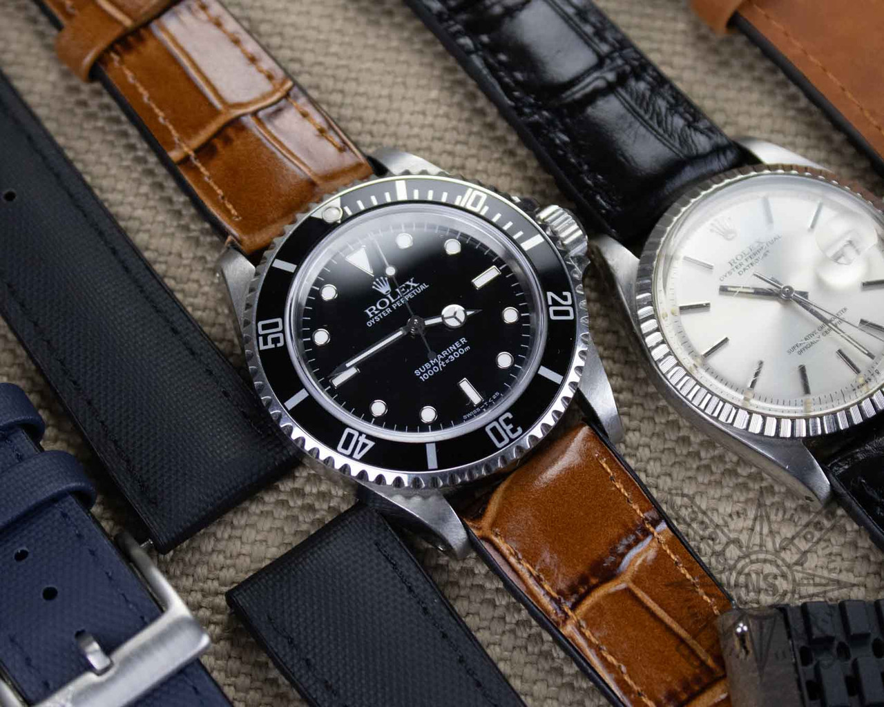 Brown Alligator Watch Strap – Leather & Rubber Hybrid