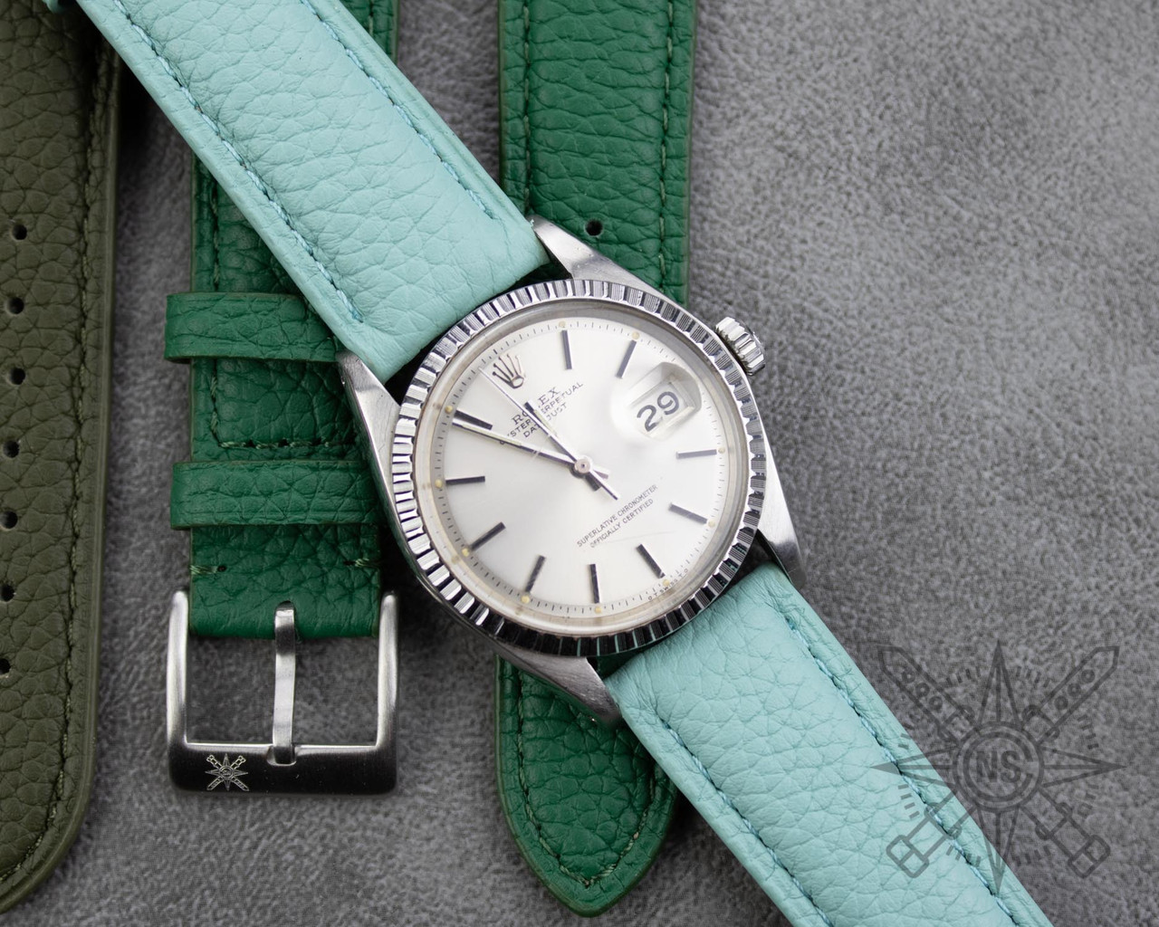 ? Tiffany Blue Crystal Lined Watch - Genuine leather strap ? Tiffany East West Mini 36668679 Quartz Tiffany Blue Dial  main image 3