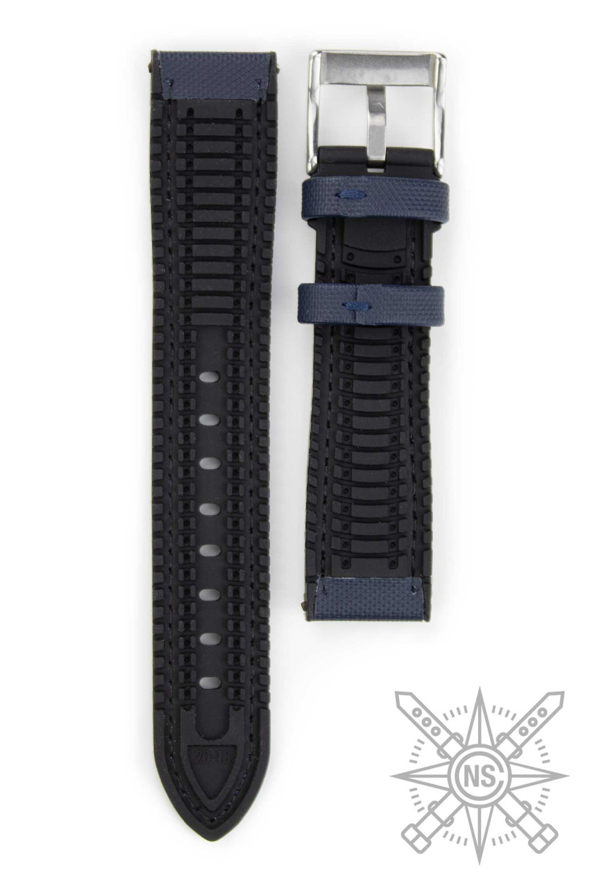 Navy Blue Hybrid Sailcloth Watch Strap – Rugged Strap