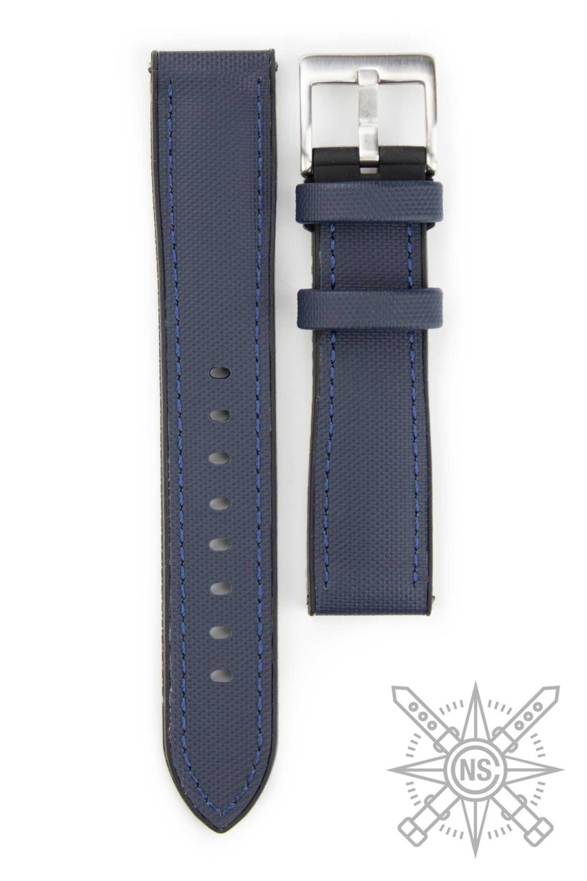 Navy Blue Hybrid Sailcloth Watch Strap – Rugged Strap