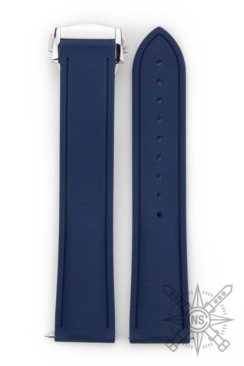 Navy Rubber Watch Strap – Deployant Sport Durable1
