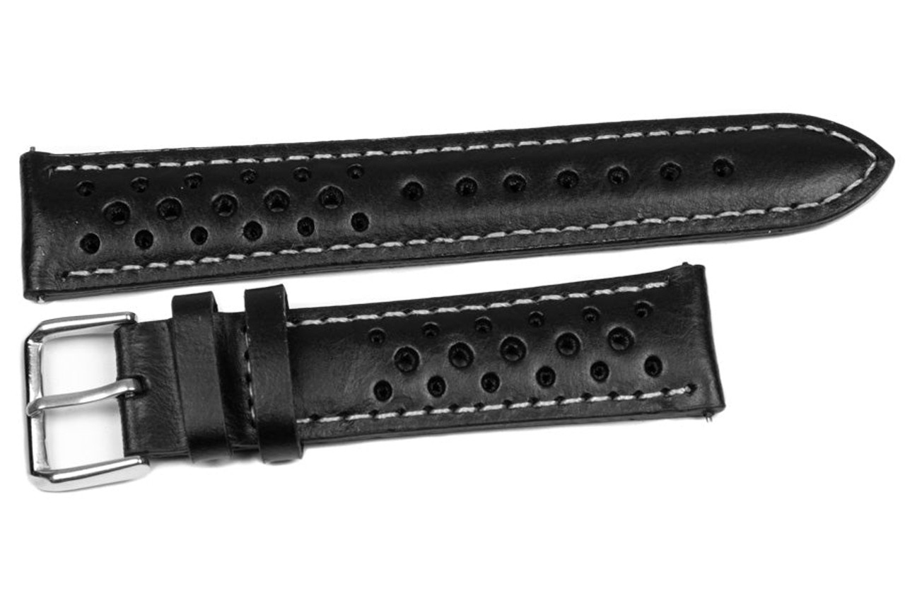 monza watch band monza black with white stitching 30487711154233 43805.1679152852