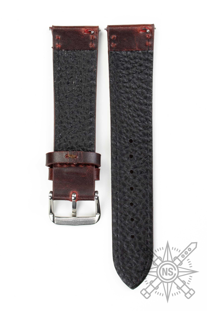 【わくさん】Rondine Burgundy Classic Burgundy Leather Watch Band – Rich & Elegant Design