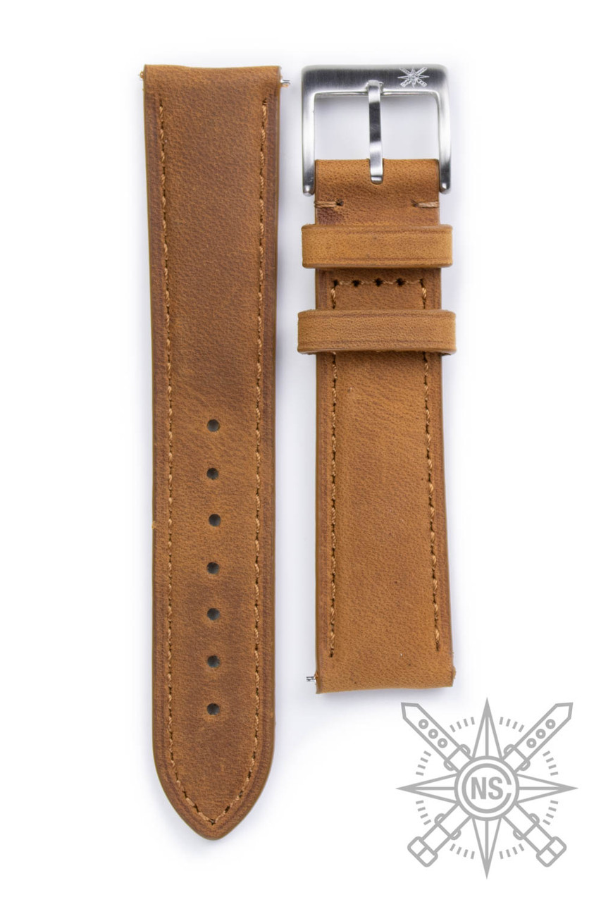 Oiled Sienna Leather Watch Band – Padded Classic Strap