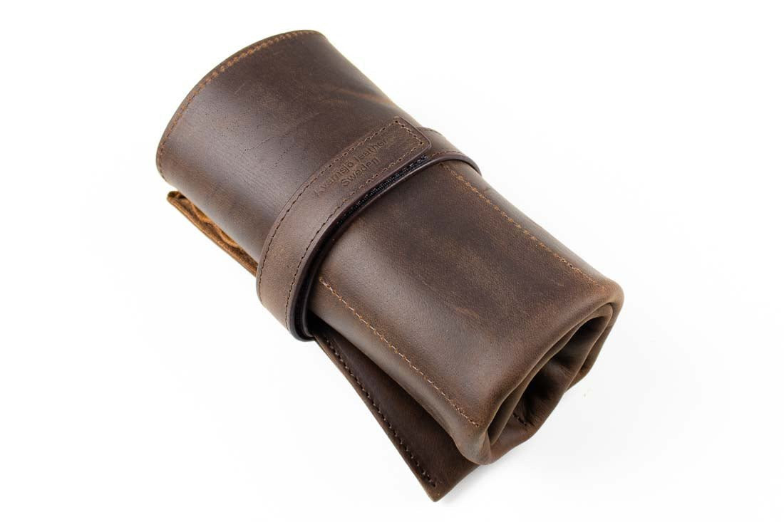 Oiled Brown Watch Roll – Classic Leather Travel Case