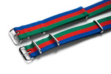 CNS Watch Bands Standard Strap 20 mm Standard Regimental Strap Green, Red and Blue