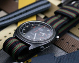 CNS Watch Bands Original Straps RAF Strap Black, Red and Green "James Bond"