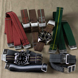 Marine Nationale Strap Black, Red and Green "James Bond" | CNS & Watch Bands