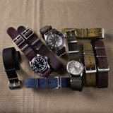 Adjustable Single Pass Strap Spotted Black & Burgundy | CNS & Watch Bands