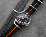 Black and orange nylon watch strap
