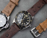 Dark brown ostrich watch strap