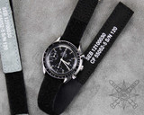 NASA Strap Black Canvas Coded on a Omega Speedmaster