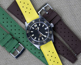 Yellow Tropical Style rubber watch strap Yellow Tropical Style rubber watch strap