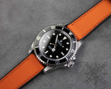 Orange sailcloth & FKM rubber watch strap Orange sailcloth & FKM rubber watch strap