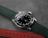 Green Saffiano Leather Watch Strap on a Rolex Submariner