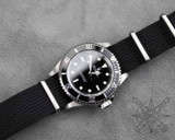 CNS Watch Bands Ribbed nylon watch Straps Ribbed strap Black