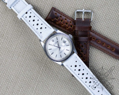 Monza White Racing Watch Band – Bold Leather Style