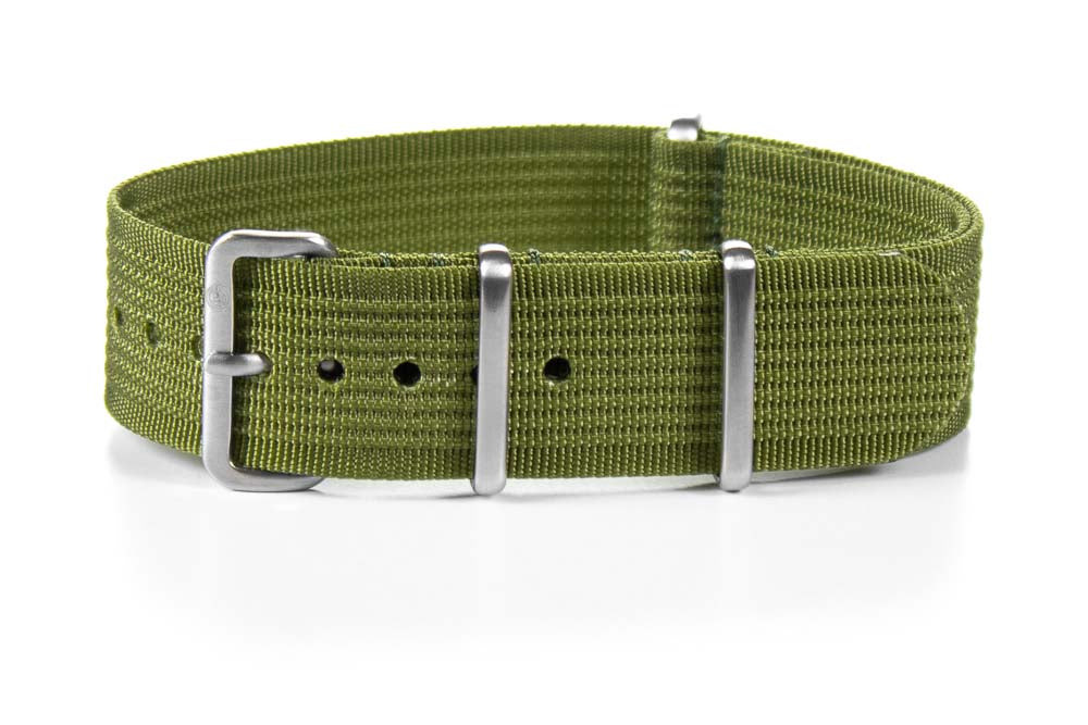 OD Green Nylon Watch Strap – Ribbed Rugged Military Strap