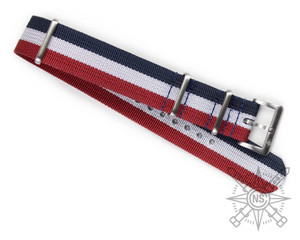 CNS Watch Bands Ribbed Straps Ribbed strap Red, White and Navy