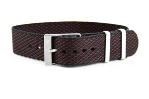 Adjustable Single Pass Strap Spotted Black & Burgundy | CNS & Watch Bands Adjustable Single Pass Strap Spotted Black & Burgundy | CNS & Watch Bands