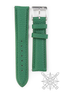 Green leather watch band