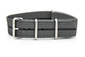 Ribbed strap Grey and Black | CNS Watch Bands