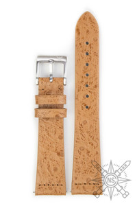 Tanned brown ostrich watch strap