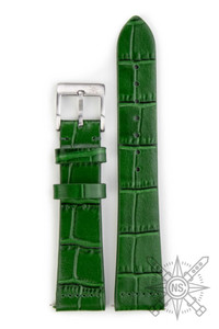 Green alligator watch strap