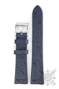 Navy blue ostrich watch strap