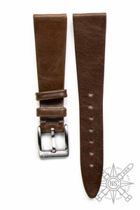 Non-stitch leather watch band brown deer