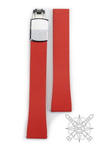 Customizeable rubber watch strap red