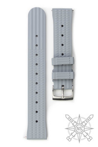 Waffle rubber watch strap grey