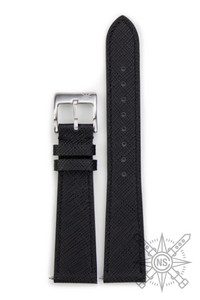 Black Saffiano Leather Watch Strap