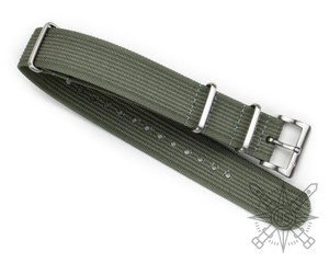 CNS Watch Bands Ribbed Straps Ribbed strap Silver Green