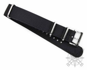 CNS Watch Bands Ribbed nylon watch Straps Ribbed strap Black