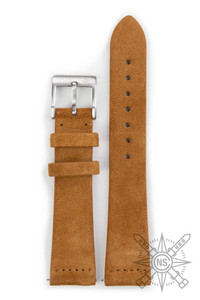 Brown suede watch strap