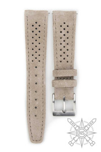 Monza sand beige racing suede leather watch band