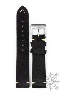 Black suede vintage watch band Black suede vintage watch band