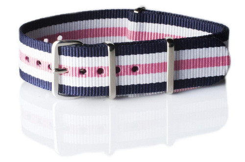 CNS Watch Bands Standard Strap Standard Strap Navy, White and Pink