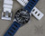Navy blue rubber dive watch strap